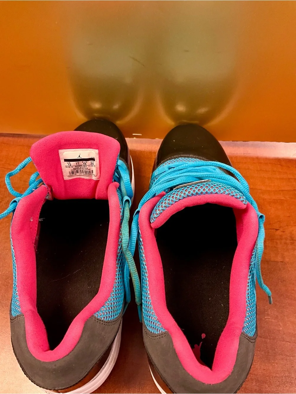 Jordan Youth Turquoise, Black & Pink Low-Top Sneakers
